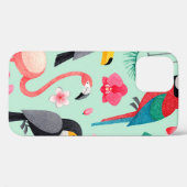 Coques Case-Mate iPhone Aquarelle illustrations d'oiseaux, fleur tropicale (Verso (horizontal))