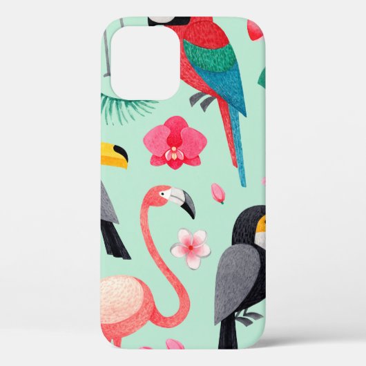 Coques Case-Mate iPhone Aquarelle illustrations d'oiseaux, fleur tropicale (Verso)