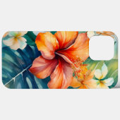 Coques Case-Mate iPhone Aquarelle Jardin hawaïen Hibiscus tropical (Verso (horizontal))