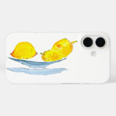 Coques Case-Mate iPhone Aquarelle jaune citron (Verso (horizontal))
