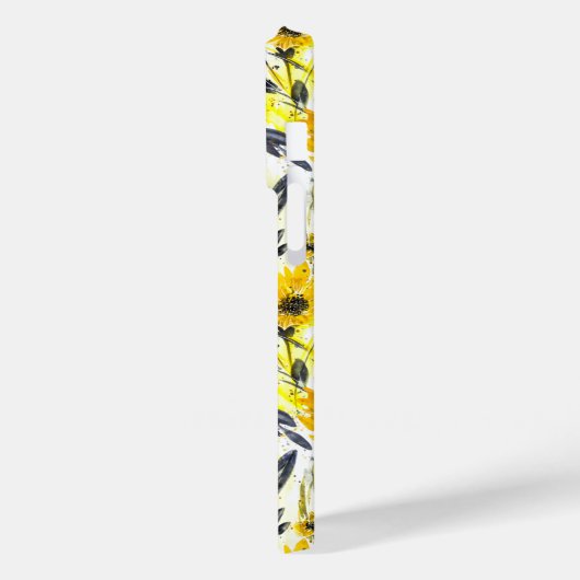 Coques Case-Mate iPhone Aquarelle jaune et gris (Verso / Gauche)