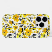 Coques Case-Mate iPhone Aquarelle jaune et gris (Verso (horizontal))