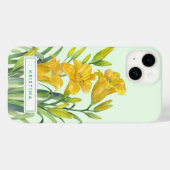 Coques Case-Mate iPhone Aquarelle Jaune Lys Floral Illustration (Verso (horizontal))