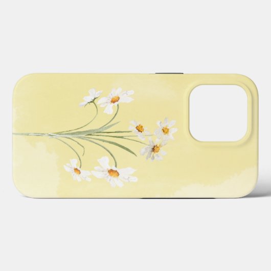 Coques Case-Mate iPhone Aquarelle jaune pâle blanche (Verso (horizontal))
