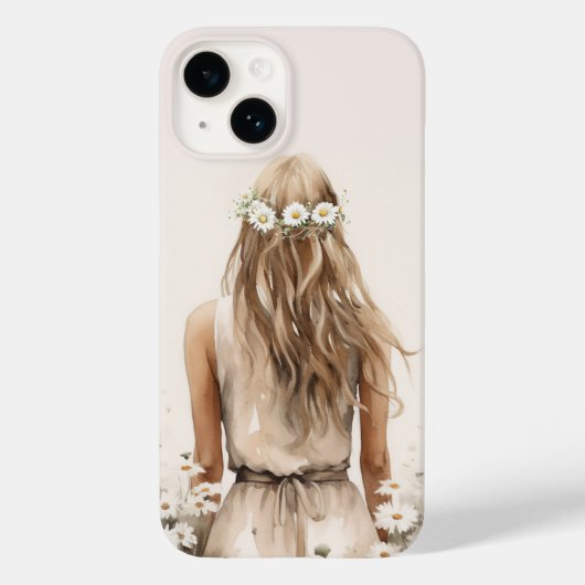 Coques Case-Mate iPhone Aquarelle Jeune Femme Dans Le Champ Maisy (Verso)