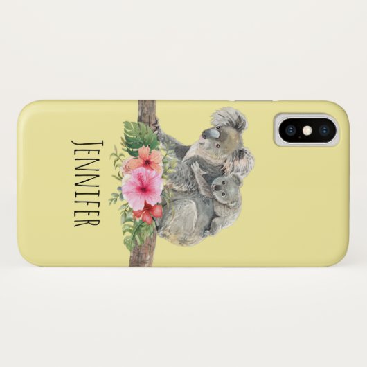 Coques Case-Mate iPhone Aquarelle Koala Oears mignonne maman & bébé (Dos (Horizontal))