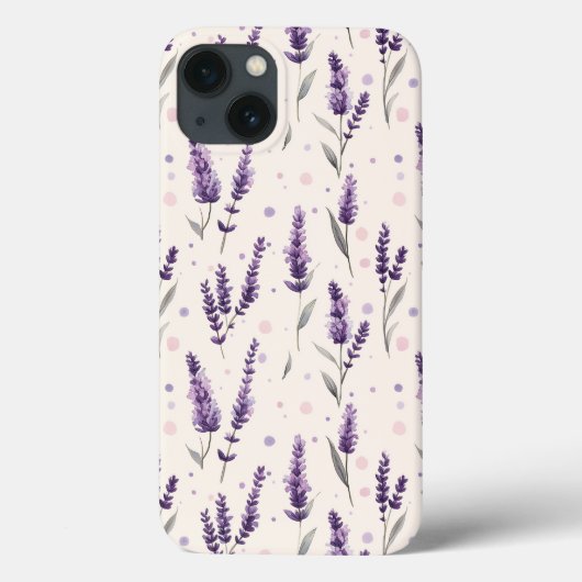 Coques Case-Mate iPhone Aquarelle lavande et conception de points (Verso)
