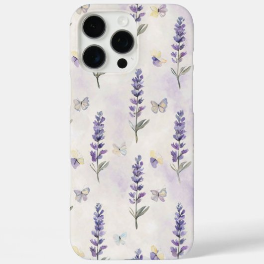 Coques Case-Mate iPhone Aquarelle Lavande et Motif de papillons (Verso)