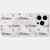 Coques Case-Mate iPhone Aquarelle Lavande et Motif de papillons (Verso (horizontal))