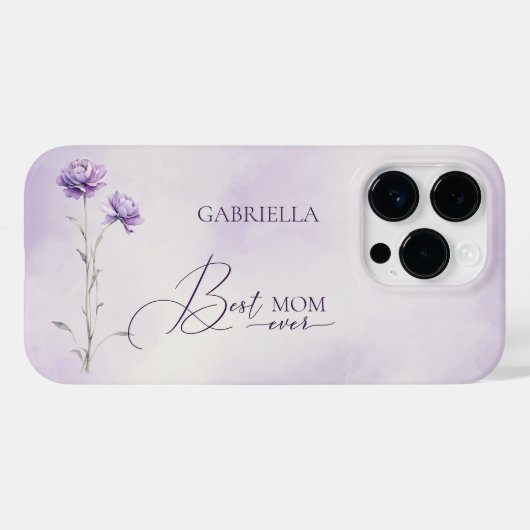 Coques Case-Mate iPhone Aquarelle Lavender Meadow Fleur sauvage Best Mom (Verso (horizontal))