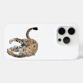Coques Case-Mate iPhone aquarelle léopard jungle chat animal peint vert (Verso (horizontal))