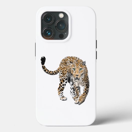Coques Case-Mate iPhone aquarelle léopard jungle chat animal peint vert (Verso)
