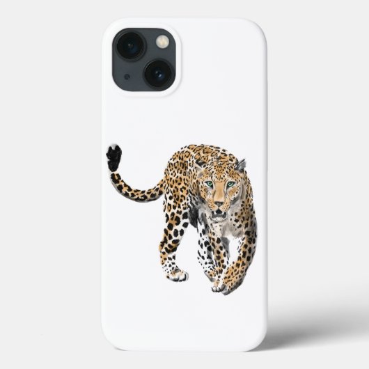 Coques Case-Mate iPhone aquarelle léopard jungle chat animal peint vert (Verso)