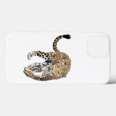 Coques Case-Mate iPhone aquarelle léopard jungle chat animal peint vert (Verso (horizontal))
