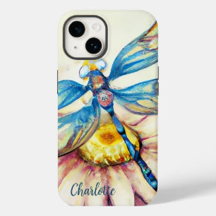 Coque Pour iPhone 14 Aquarelle libellule, Personnaliser