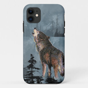 Etui iPhone Case-Mate Aquarelle Lonely Wolf Howling à travers le lac