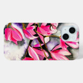 Coques Case-Mate iPhone Aquarelle magnolia rose (Verso (horizontal))