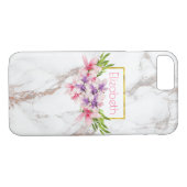 Coques Case-Mate iPhone Aquarelle Magnolias, Faux Marble Texture moderne (Dos (Horizontal))
