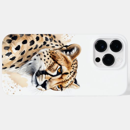 Coques Case-Mate iPhone Aquarelle majestueuse Cheetah (Verso (horizontal))