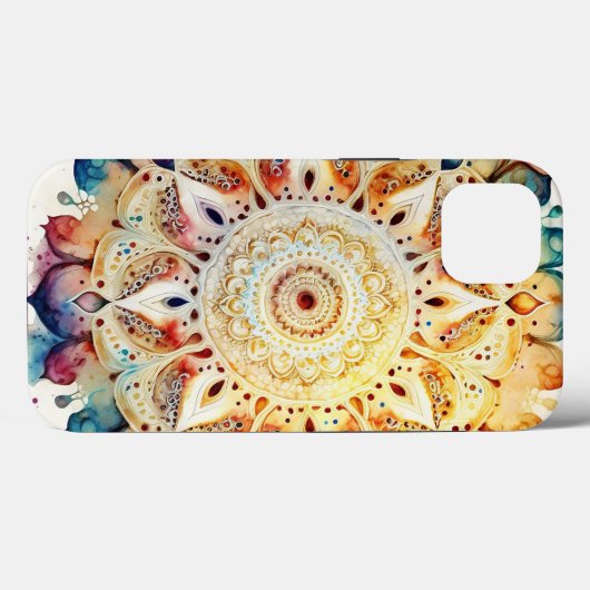 Coques Case-Mate iPhone Aquarelle Mandala (Verso (horizontal))