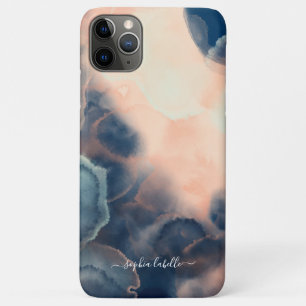 Case-Mate iPhone Case Aquarelle marine Abstraite, rose et menthe Nom de