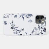 Coques Case-Mate iPhone Aquarelle marine indigo motif floral (Dos (Horizontal))