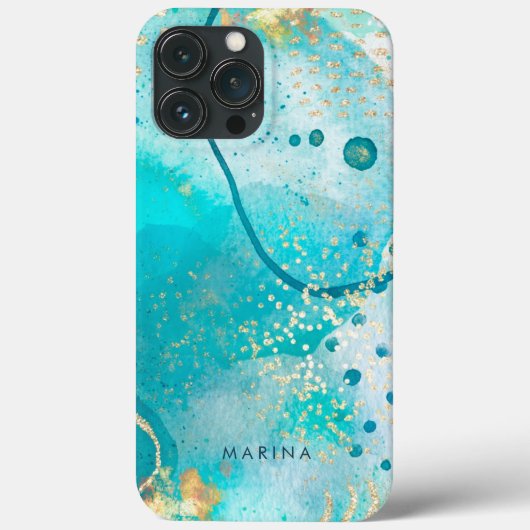 Coques Case-Mate iPhone Aquarelle Mer Abstraite Tropical Turquoise (Verso)