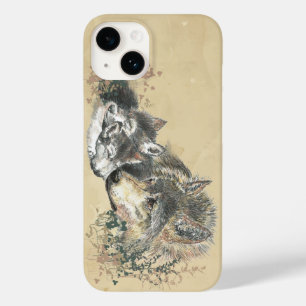 Coque Pour iPhone 14 Aquarelle Mère Wolf & Cubs Animal Art