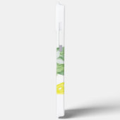 Coques Case-Mate iPhone Aquarelle mignonne Feuille citron Monogramme (Verso / Gauche)