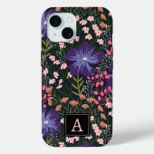Coques Case-Mate iPhone Aquarelle mignonne Fleur sauvage Monogramme initia (Verso)