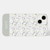 Coques Case-Mate iPhone Aquarelle mignonne Joli Fleur sauvage Personnalisé (Verso (horizontal))