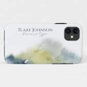 Coques Case-Mate iPhone Aquarelle moderne bleu vert publicité commerciale (Dos (Horizontal))