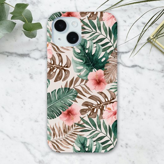 Coques Case-Mate iPhone Aquarelle moderne Boho Tropical Floral