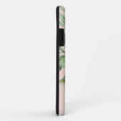 Coques Case-Mate iPhone Aquarelle moderne Fleurs roses Monogrammes (Dos/Droite)