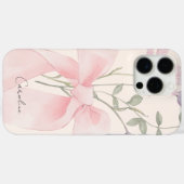Coques Case-Mate iPhone Aquarelle moderne Floral élégant Bow Script rose (Verso (horizontal))