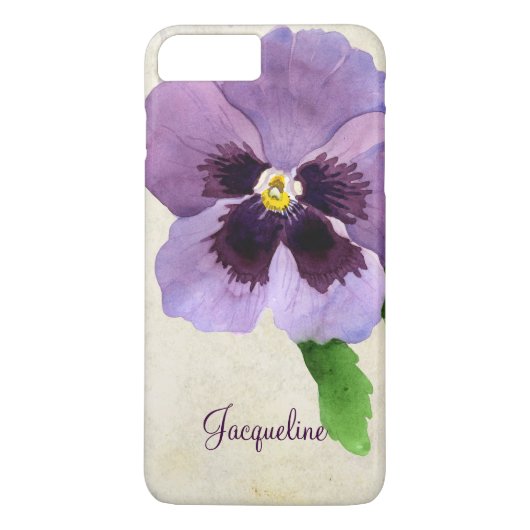 Coques Case-Mate iPhone Aquarelle moderne Gras Pansy Floral Personnalisé (Dos)