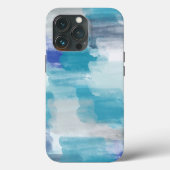 Coques Case-Mate iPhone Aquarelle moderne turquoise et gris Art Abstrait (Verso)