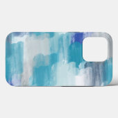 Coques Case-Mate iPhone Aquarelle moderne turquoise et gris Art Abstrait (Verso (horizontal))