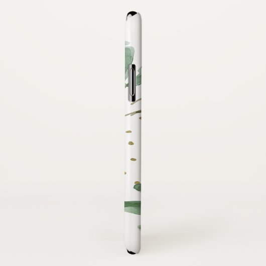 Coques Case-Mate iPhone Aquarelle moderne Verdure et or (Dos/Droite)