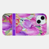 Coques Case-Mate iPhone Aquarelle Monogramme (Verso (horizontal))