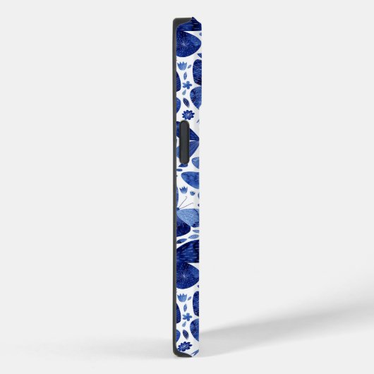 Coques Case-Mate iPhone Aquarelle Monogramme Bleu (Verso / Droite)