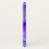 Coques Case-Mate iPhone Aquarelle Monogramme Bleu & Fleur pourpre (Dos/Gauche)