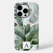 Coques Case-Mate iPhone Aquarelle monogramme Sage rustique Vert (Verso)