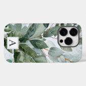 Coques Case-Mate iPhone Aquarelle monogramme Sage rustique Vert (Verso (horizontal))