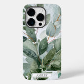 Coques Case-Mate iPhone Aquarelle monogramme Sage rustique Vert (Verso)