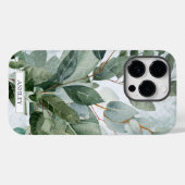 Coques Case-Mate iPhone Aquarelle monogramme Sage rustique Vert (Verso (horizontal))