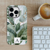 Coques Case-Mate iPhone Aquarelle monogramme Sage rustique Vert
