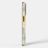 Coques Case-Mate iPhone Aquarelle monogrammée personnalisée bleu vert jaun (Verso / Droite)