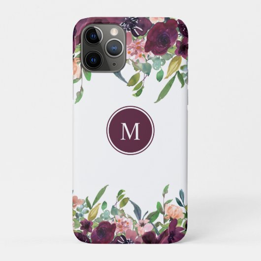Coques Case-Mate iPhone Aquarelle monographique Floral | Marsala violet ro (Dos)