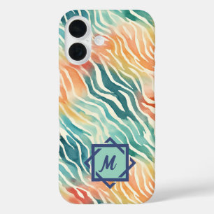 Coques iPhone 16 Aquarelle monographique personnalisée Motif artist